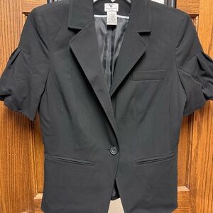 𝅺Worthington Womens Short Sleeve Black Blazer Size 6